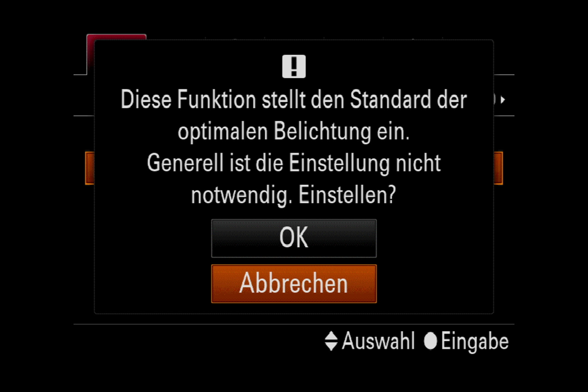 Was möchte uns diese Menüseite sagen und wieso erscheint sie überhaupt?