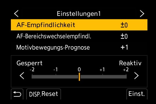 Die drei Parameter für individuelle AF-Einstellungen 1.