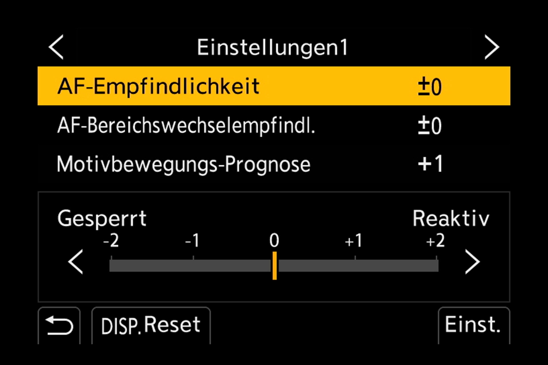 Die drei Parameter für individuelle AF-Einstellungen 1.