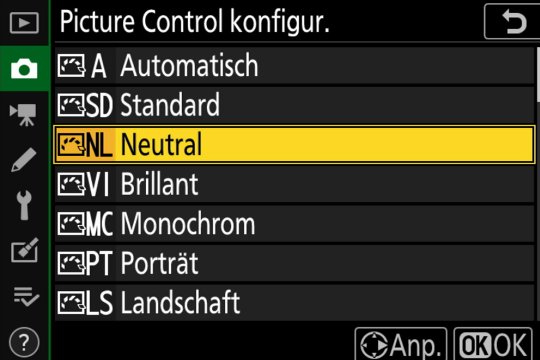 Picture-Control-Konfiguration, Seite 1 von 4.