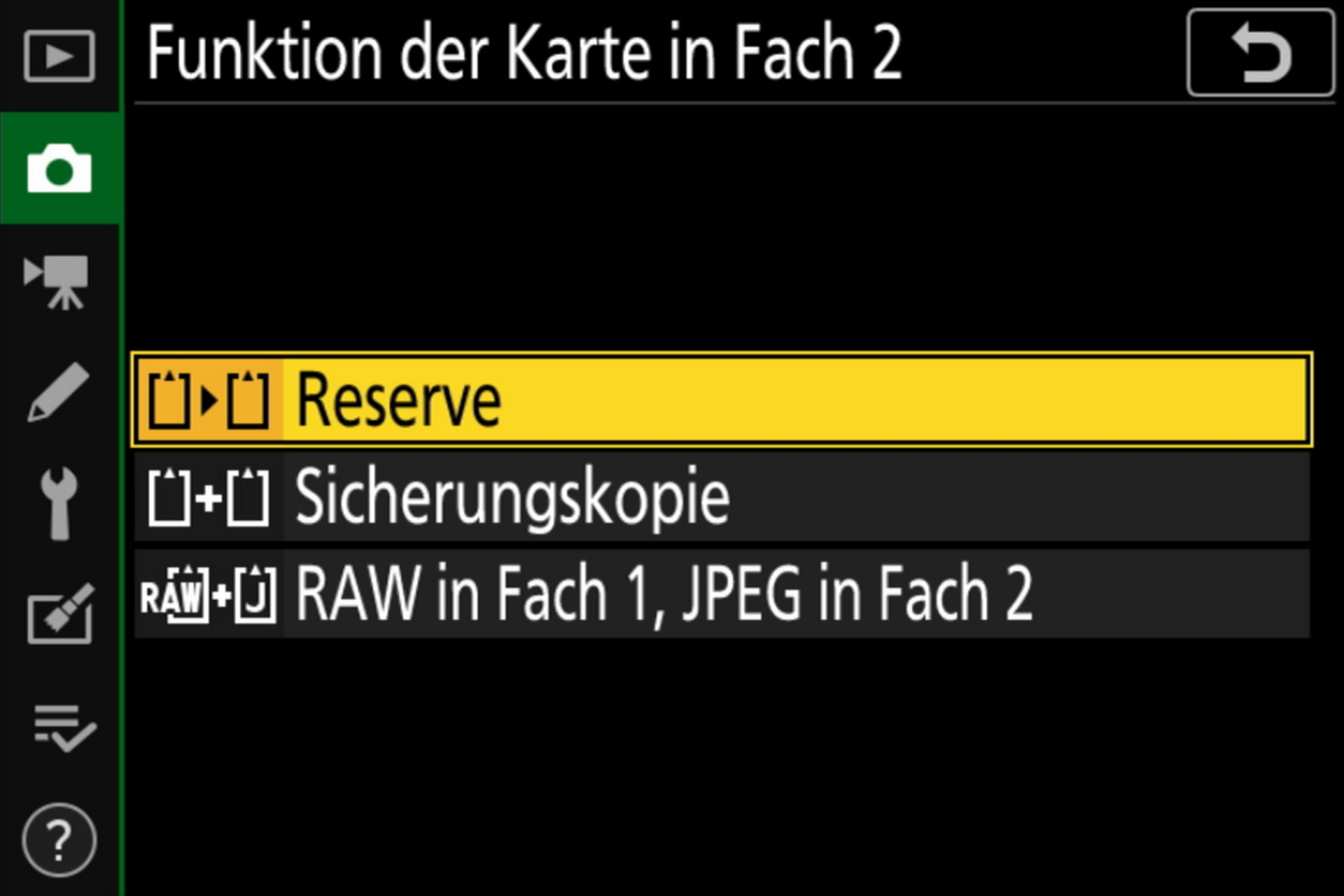 Was soll auf die Karte im zweiten Fach?