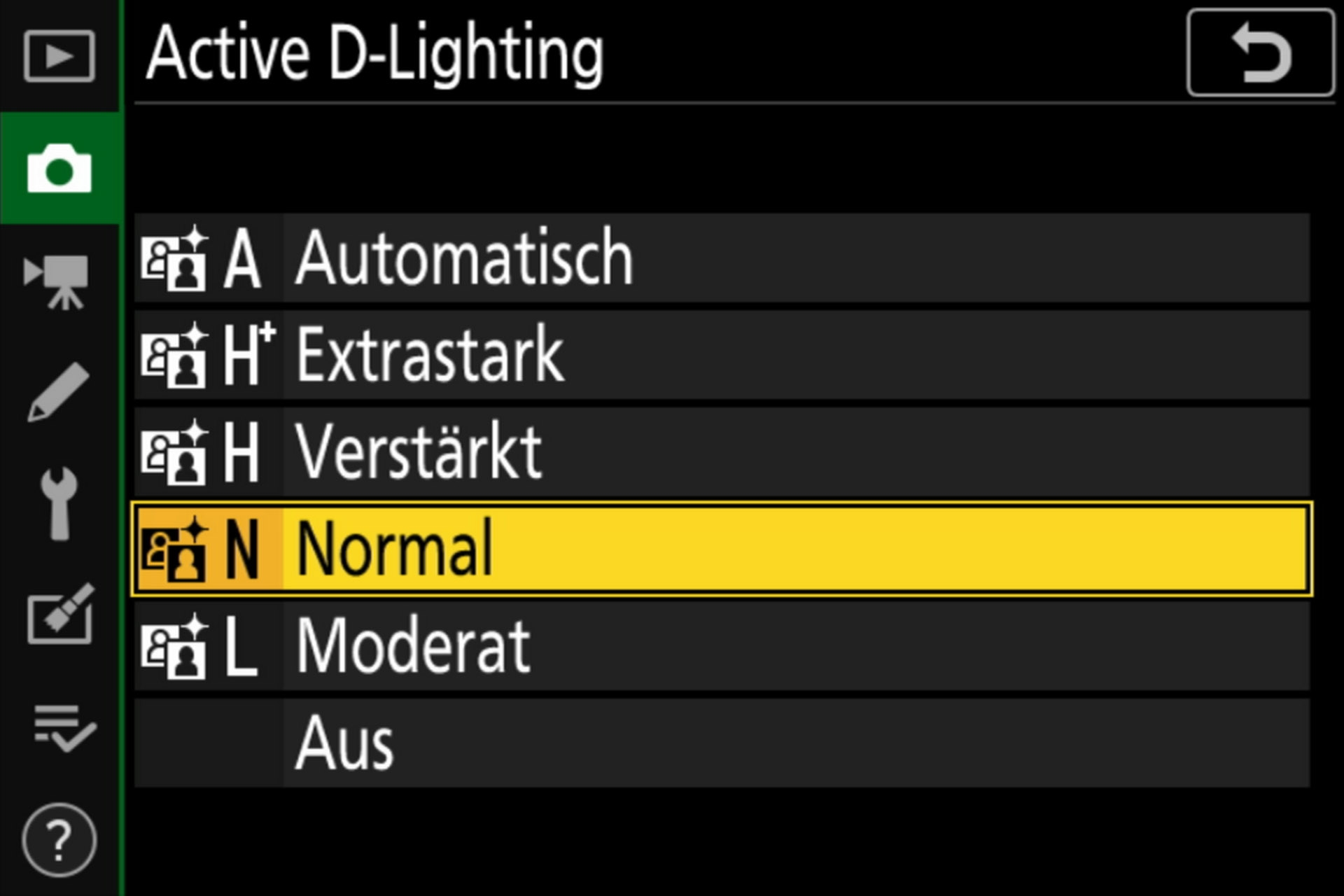 Verschiedene Active D-Lighting Stufen.