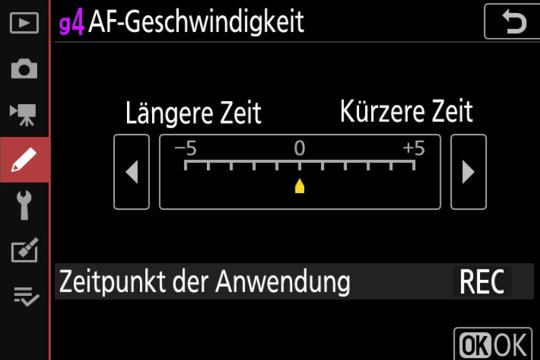 Filmaufnahme; AF-Geschwindigkeit