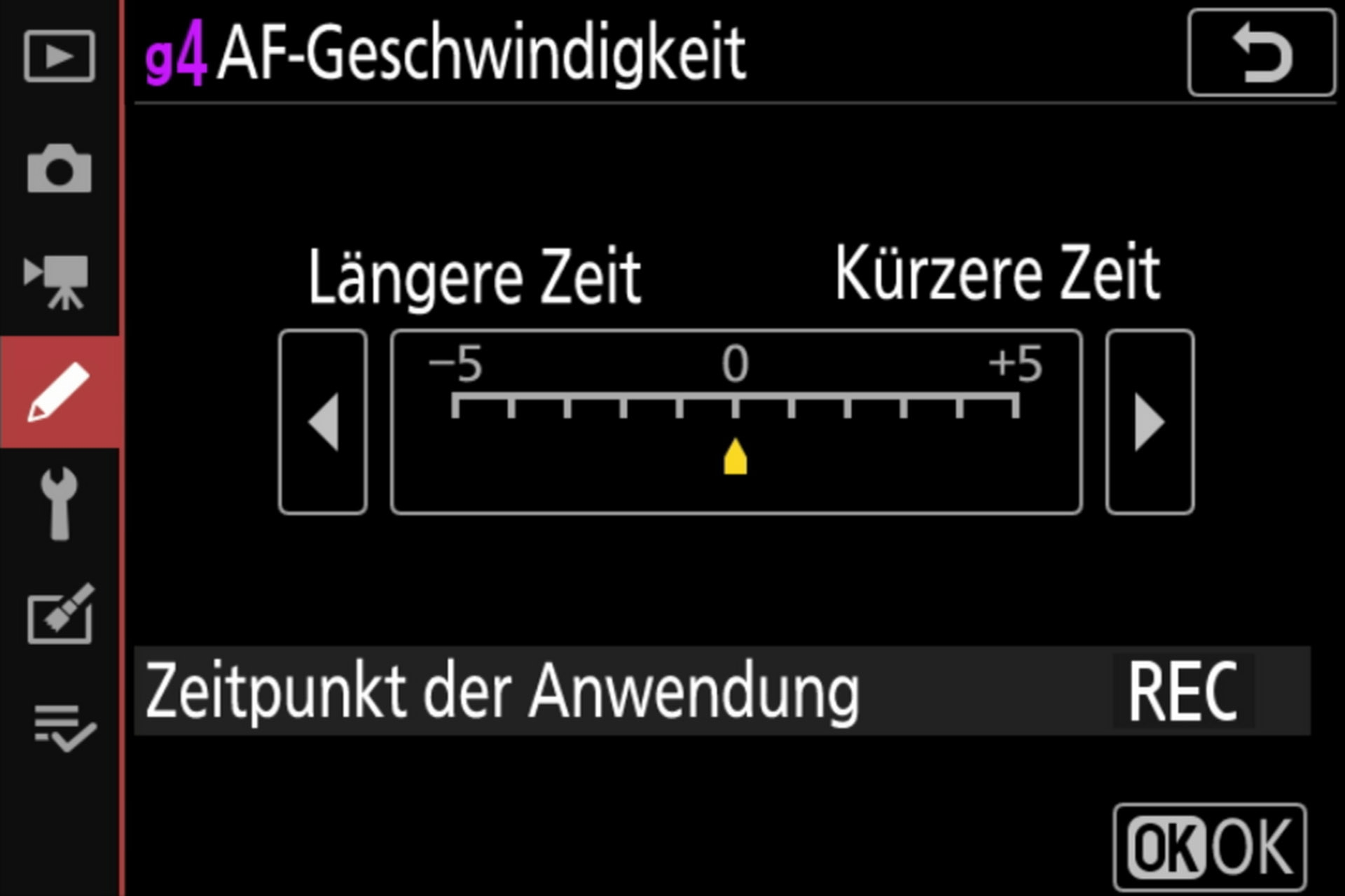 Filmaufnahme; AF-Geschwindigkeit