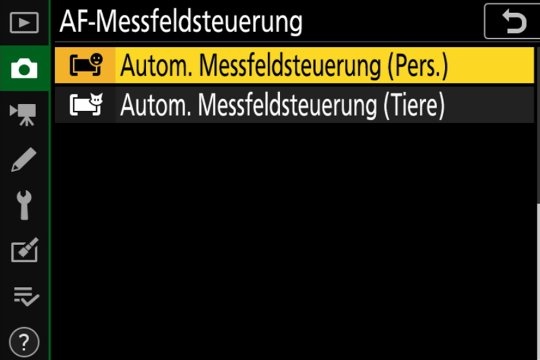 Autofokus-Menü: AF-Messfeldsteuerung 02