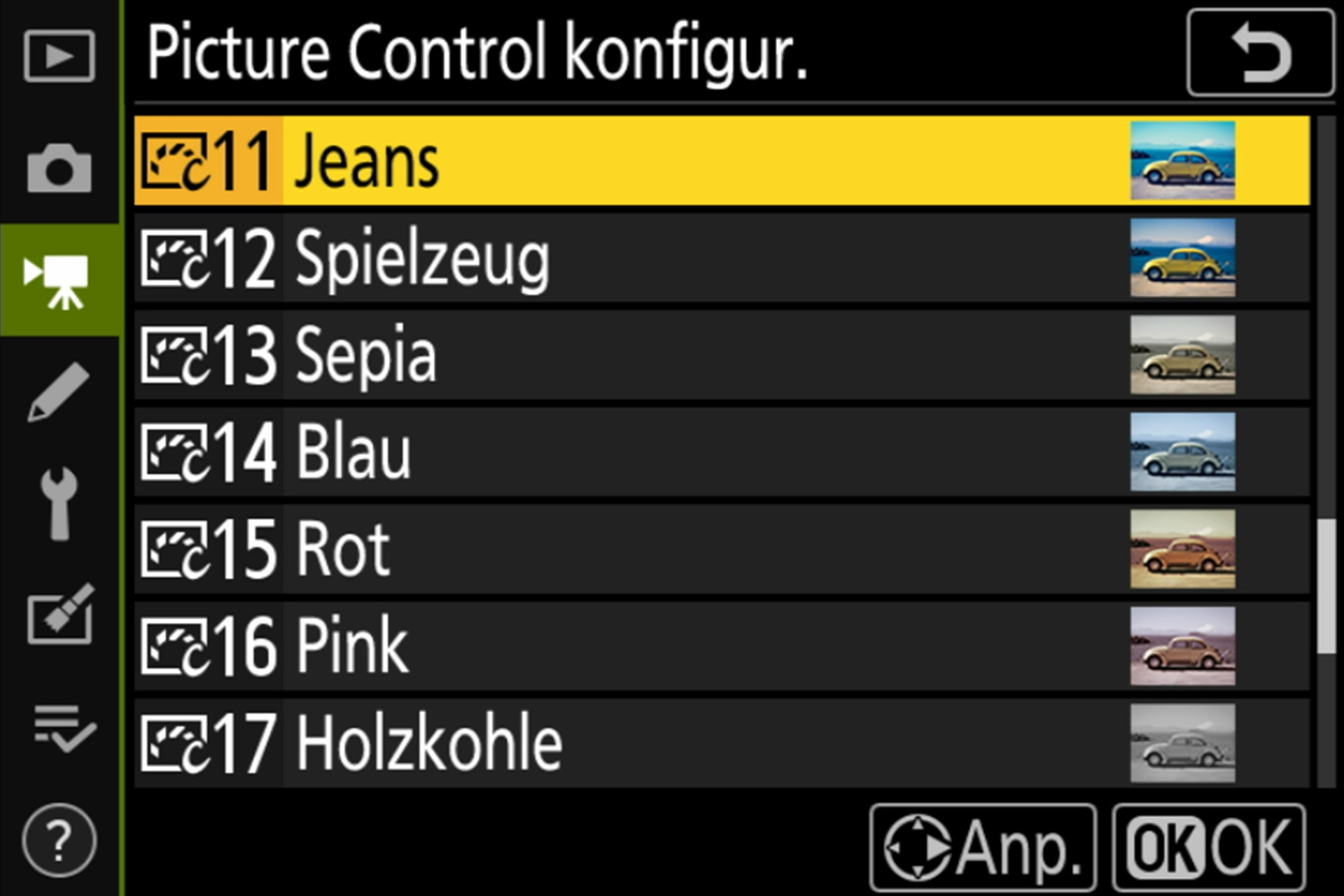 Picture-Control-Menü Seite 4, Creative Picture-Control
