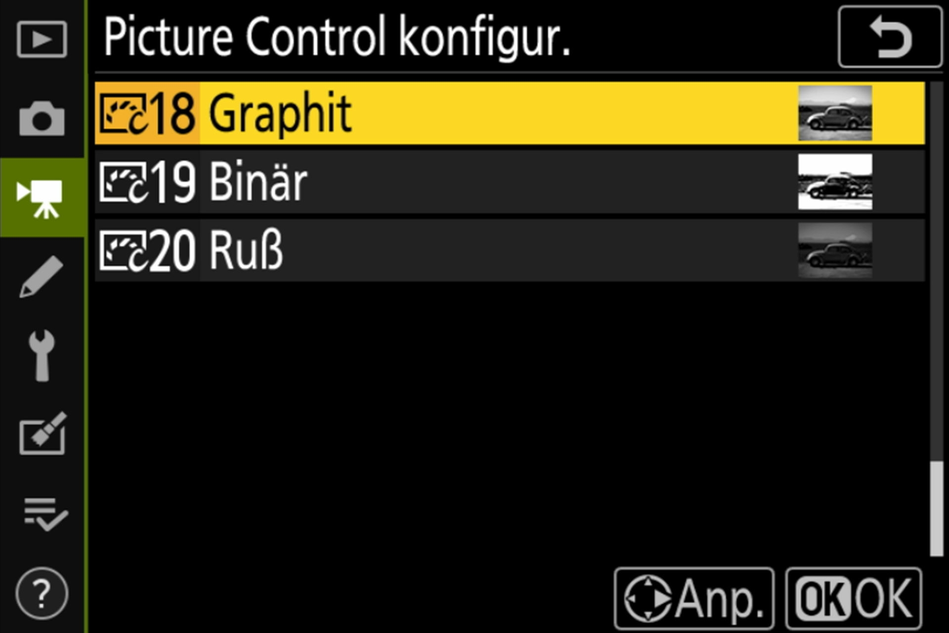 Picture-Control-Menü Seite 5, Creative Picture-Control