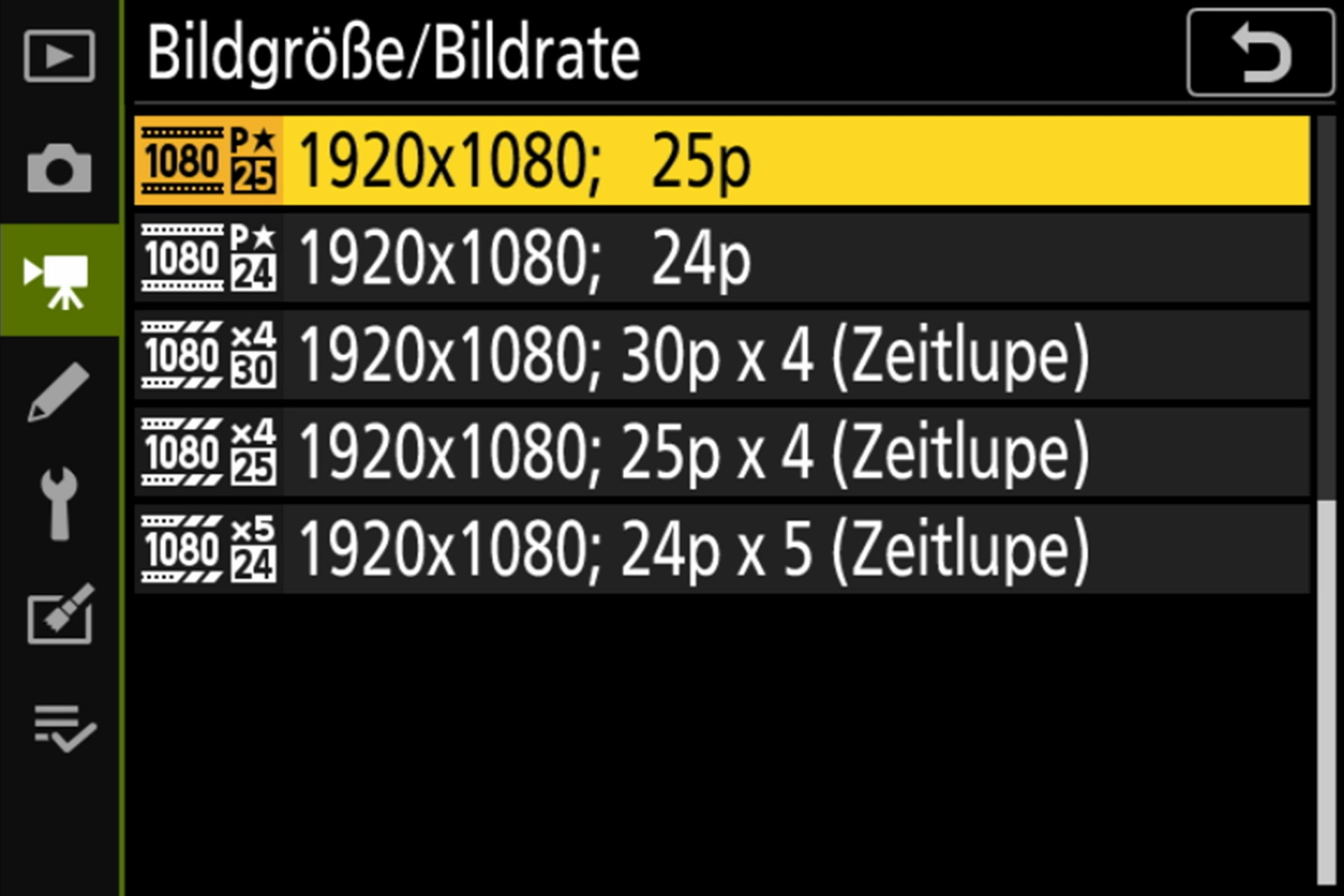 Filmaufnahme; Bildgrössen und Bildraten Seite 2