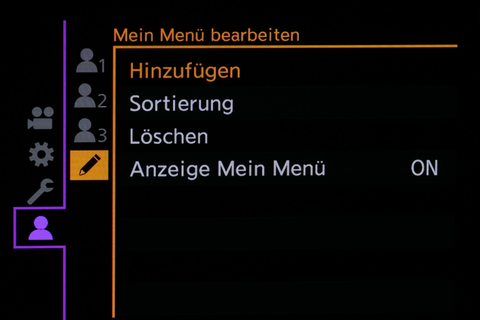 Zusammenstellung des eigenen Menüs.