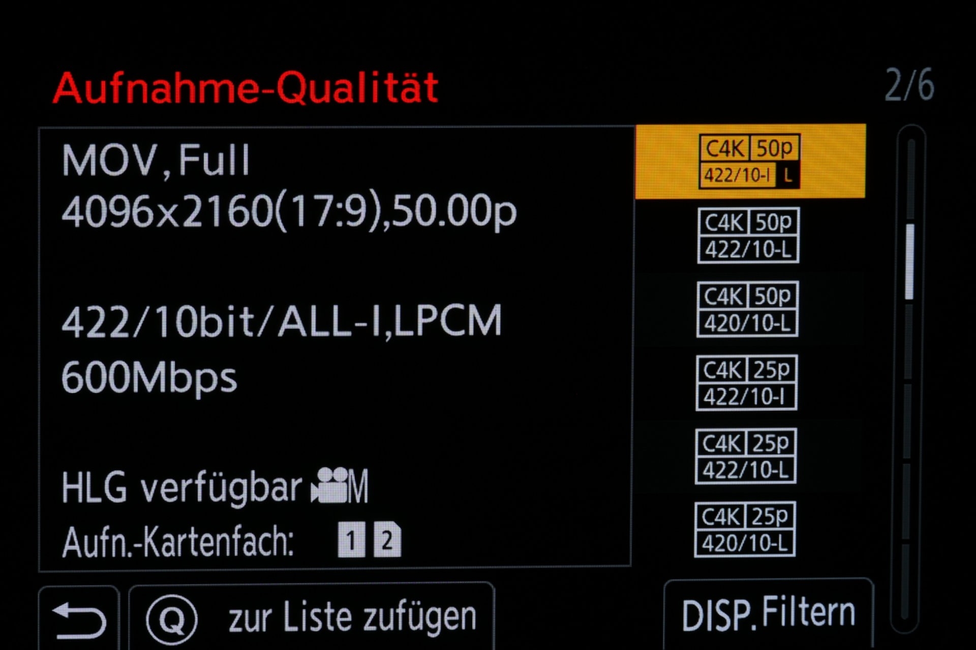 MOV-Videoformat-Auswahl Seite 2.