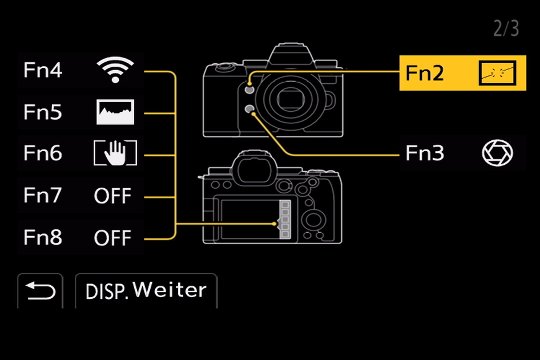 Menü für Funktionstasten-Anpassung, Seite 2