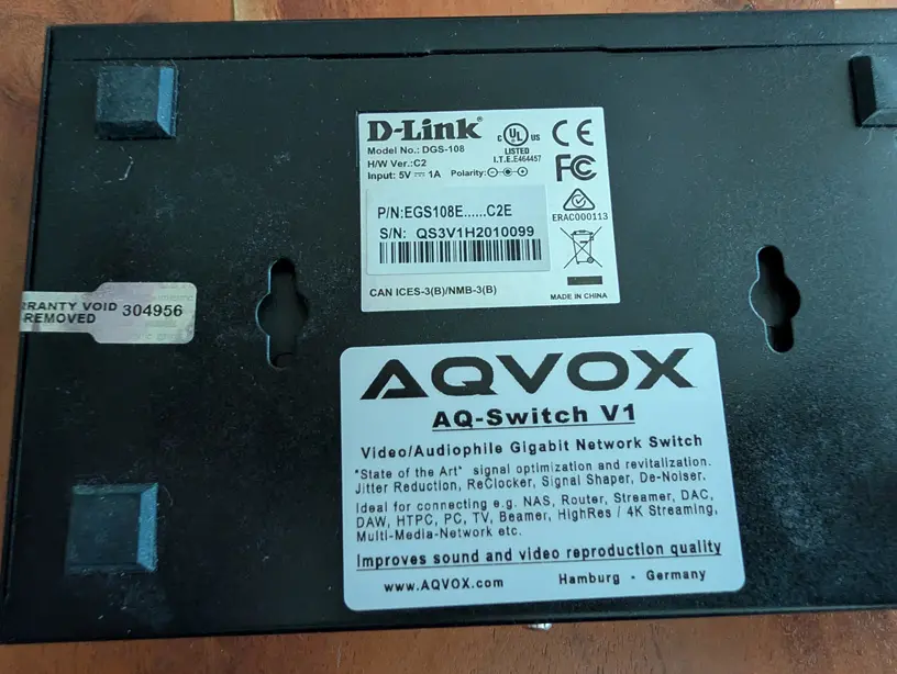 AQVOX AQ-Switch-8 Audiophiler Netzwerk-Switch