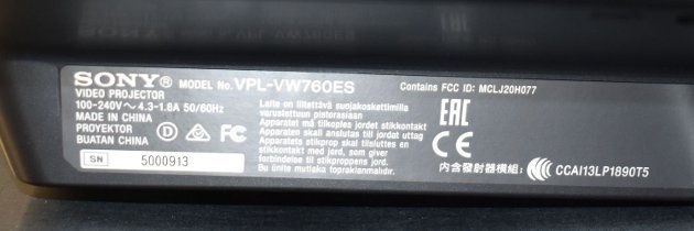 Laser-Beamer SONY VPL-VW760ES