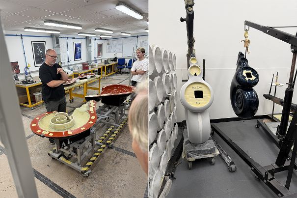 Eine Nautilus entsteht fast ausschliesslich in Handarbeit. Im Bild die Formgehäuse, in denen die Fiberglas-Composite-Bahnen schichtweise aufgetragen werden.