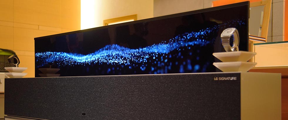 LG präsentiert den ersten einrollbaren Fernseher