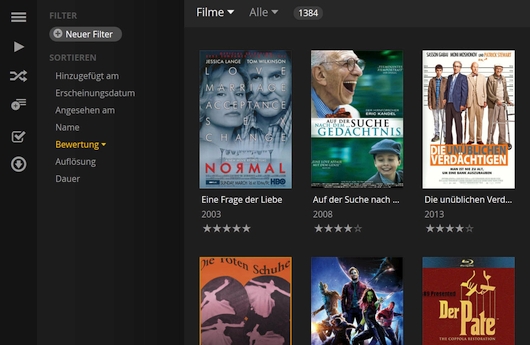 Filme, Serien und Videos verwalten und abspielen