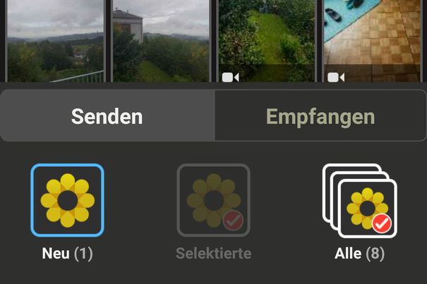 Auf Handys unter Android oder iOS kopiert die App Fotosync mit einem Tastendruck alle Videos und Photos auf einen Netzwerkspeicher.