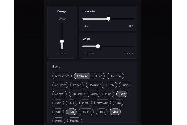 Vielfalt für populäre Genres. Jazz und Klassik stehen an der Seitenlinie, da hier keine Subgenres zur Auswahl stehen.
