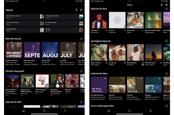 Umfangreichen Listen und Stichworte direkt auf der Startseite.