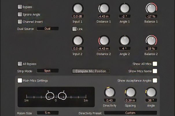 PanNoir-Detail: Für jedes Mikrofon kann die genaue Relation zu den Hauptmikros eingestellt werden.