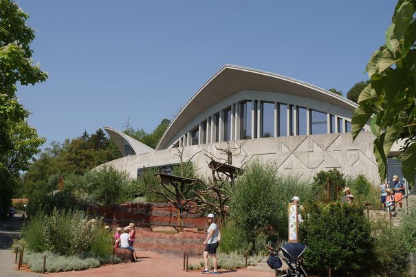 Die beiden schalenartigen Dach-Elemente der Australien-Anlage im Zoo Zürich erinnern an das Opernhaus in Sydney.
