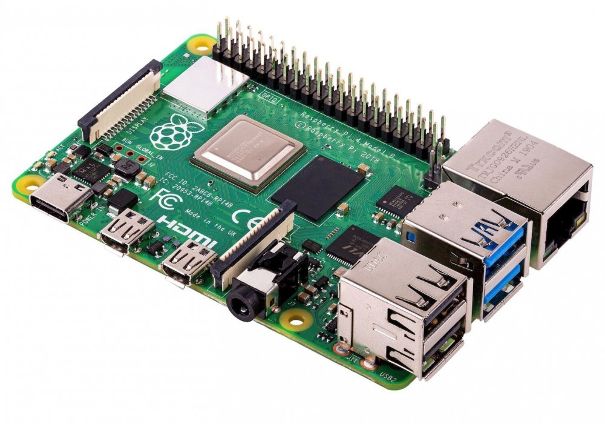 Computerplatine in der Grösse einer Kreditkarte: Raspberry Pi 4 mit 8 GB RAM.