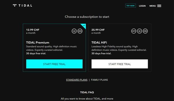 Tidal bietet Musikstreaming in verlustfreien Formaten an. Der Dienst lässt sich das aber teuer bezahlen.