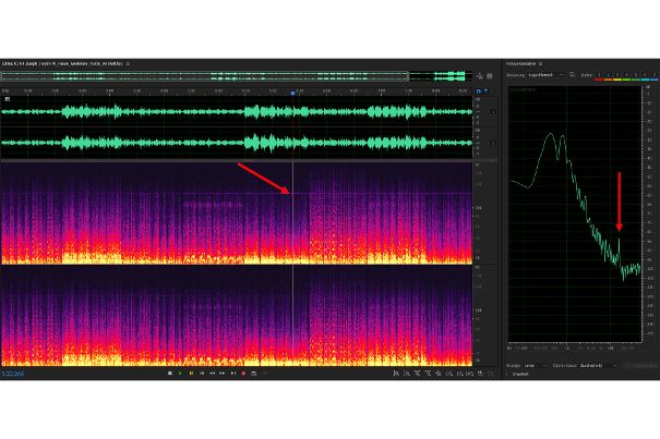 Auffallend ist ein 15-kHz-Störsignal, ausgeprägt im linken Kanal. Allerdings ist der Spitzenpegel dieses Signals bei -82 dBfs. Damit liegt das Problem im kaum hörbaren Bereich, respektive es wird mehrheitlich vom Musiksignal überdeckt.