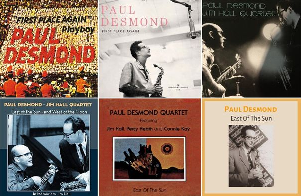 Das Album kam unter diversen Namen auf den Markt; hier nur sechs von unzähligen Album-Covers. «First Place Again» bezieht sich übrigens auf den jährlichen «Downbeat»-Poll und die Leserumfrage des «Playboy»-Magazins: bester Jazz-Saxofonist des Jahres!