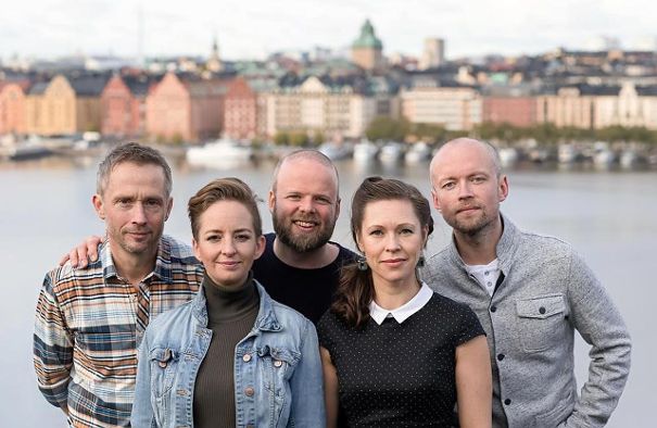 The Real Group: Anders Edenroth, Lisa Östergren, Morten Vinther Sørensen, Emma Nilsdotter und Jānis Strazdiņš.