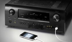Der AVR-1911 von Denon gibt über seinen USB-Anschluss auch MP3-Sound ab iPod & Co wieder