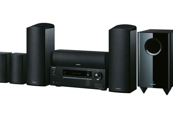 Onkyo 7.1-Receiver TX-SR444, Dolby Atmos-Gesamtpaket HT-S5805 und Dolby Atmos-Lautsprecherpaket SKS-HT588