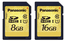 Grosse Speicherkapazitäten und hohe Übertragungsraten machen die SDHC UHS-1 Speicherkarten von Panasonic ideal für Videoaufnahmen