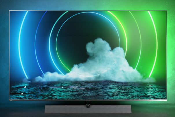 Bringt eine Spitzenhelligkeit: Der erste Philips 9636 Premium MiniLED-TV mit Ambilight.