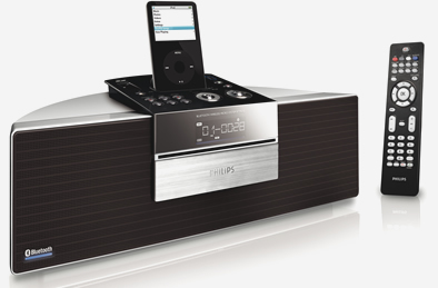 Das BTM630 HiFi-Microsystem von Philips spielt dank Bluetooth auch Musik von Handy ab und dient als Ipod Dockingstation.
