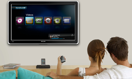 Die Philips DLA99901 Dockingsstation bringt Ipod Inhalte auf den Fernseher. 