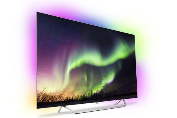 Modell 65OLED873: Der grosse Bruder des erfolgreichen Philips-OLED-TVs 55POS9002 vom letzten Jahr.