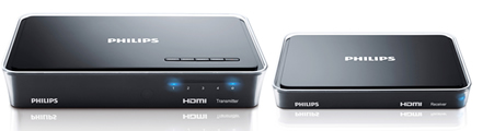 Sender und Empfänger des Philips HDTV Link ermöglichen kabellose HDMI-Verbindungen.