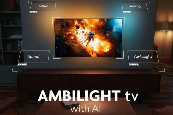 Auch das vierseitige Ambilight gehört zu den umfassenden Eigenschaften des Philips OLED+950.