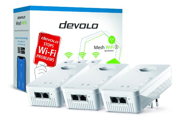 Das Multiroom Kit devolo Power Mesh WiFi 2 eignet sich für grosse Wohnflächen.