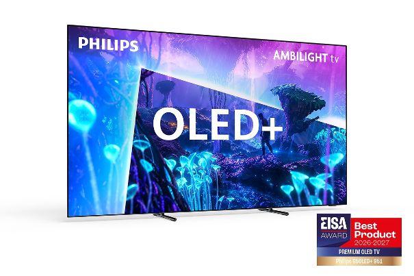 Der Philips 65OLED+951 mit Tandem-OLED-Panel und vierseitigem Ambilight erhielt den Titel «EISA Best Premium OLED TV 2026–2027».