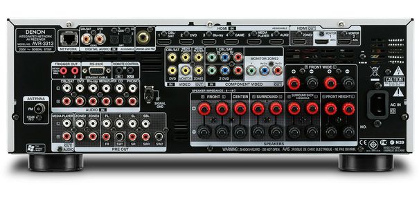 Denon AVR-3313 mit üppiger Rückansicht