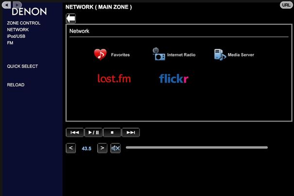 Das Webinterface des Denon AVR-3313 im Webbrowser