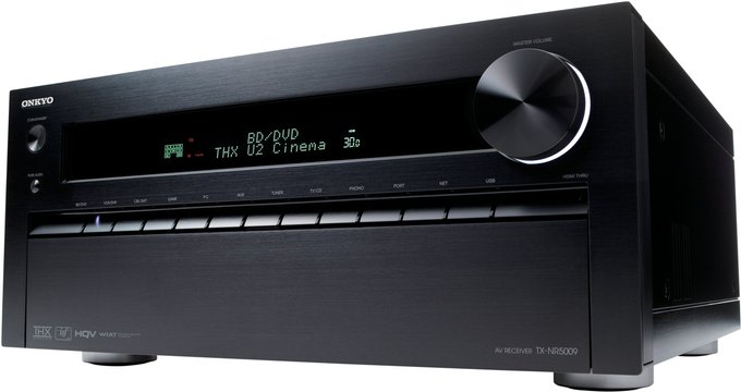 Der Onkyo TX-NR5009 mit seiner eleganten Front aus Aluminium.