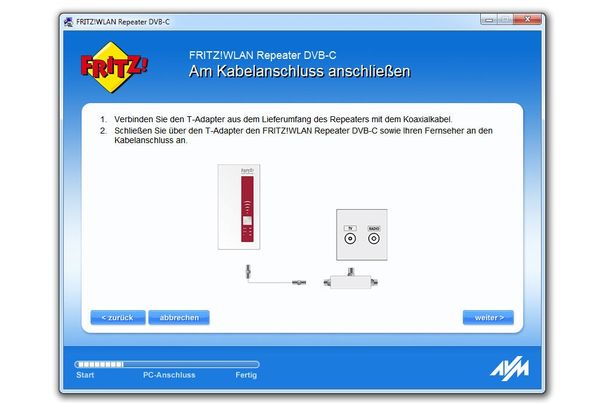 So muss es sein: Ein Installationsprogramm hilft beim Anschliessen.