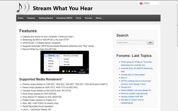 Auch das Open-Source-Programm Stream-what-you-hear leitet PC-Sound um. Im Test bockte es aber teilweise.