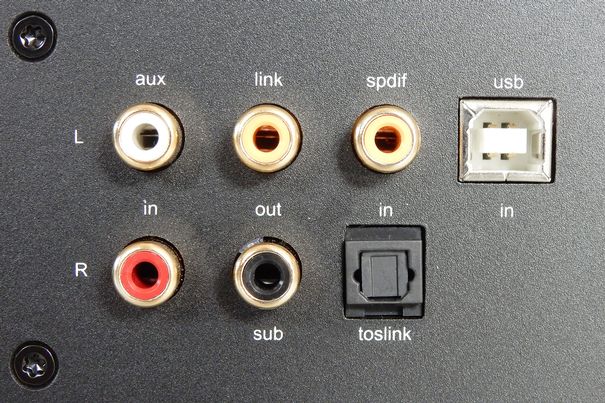 Das Anschlusspanel auf der Rückseite der A-200.