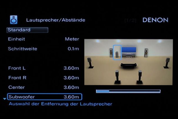 Screenshot des Denon-Einrichtungsassistenten