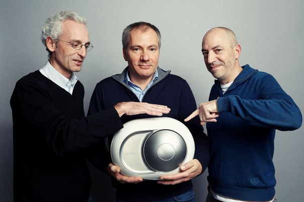 Die Herz von Devialet: Pierre-Emmanuel Calmel, Quentin Sannie, Emmanuel Nardin mit dem Phantom