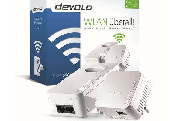 Duo für Netzwerklösungen: Der grosse Adapter wird beim Router installiert, der kleine erweitert jede Stromsteckdose zum WLAN-Point und Ethernetanschluss.